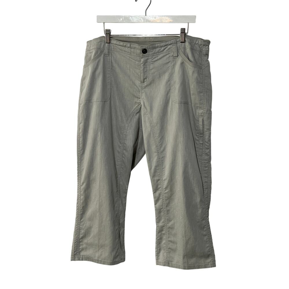 Kuhl Womens 16 Summer Linen Blend Cabo Kapri Lightweight Pants Gray Style 6407